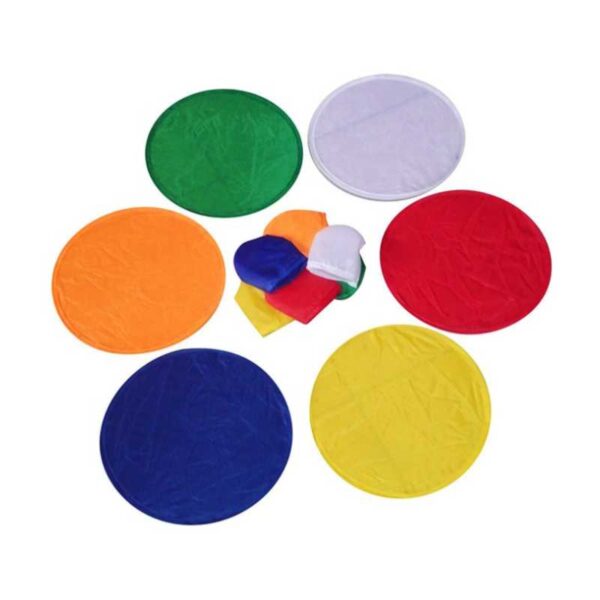 frisbee colapsible nylon verde azul rojo blanco y amarillo merchandising