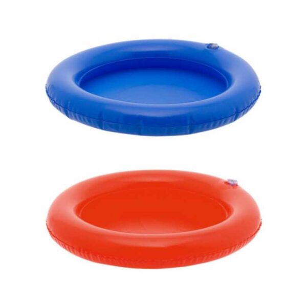 frisbie inflable plástico azul y rojo merchandising