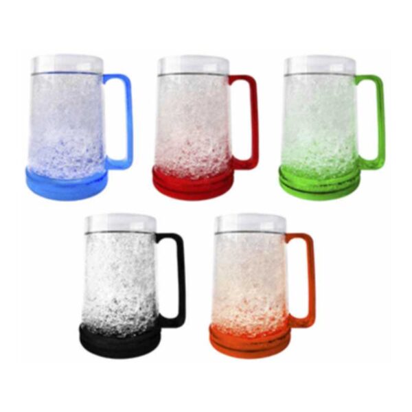 jarro mug frosty azul rojo verde negro y naranja merchandising