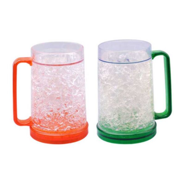 jarro mug frosty naranja y verde merchandising