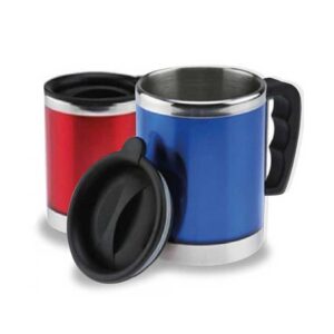 jarro mug azul y rojo merchandising