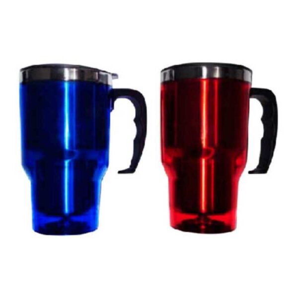 jarro mug azul y rojo merchandising