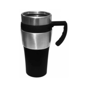 jarro mug negro y plateado merchandising