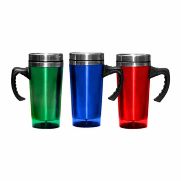 jarro mug rojo verde y azul merchandising