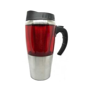 jarro mug rojo y plateado merchandising