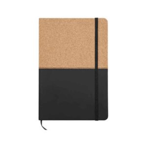 libreta con tapa de corcho negro merchandising