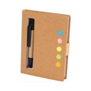 libreta ecológica con post it color natural merchandising