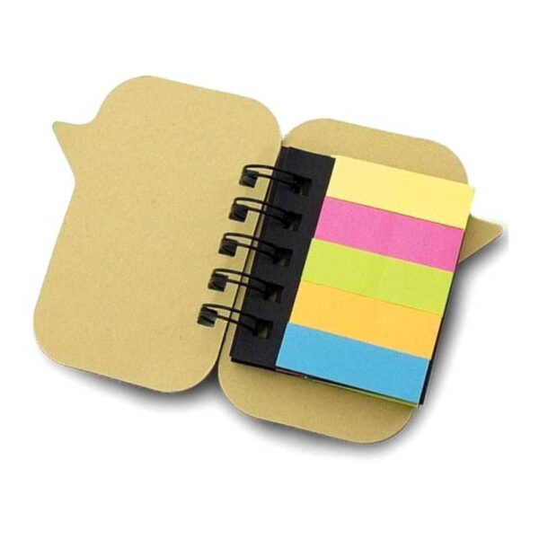 libreta ecológica mensaje con post it color natural merchandising