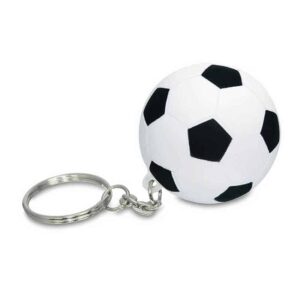 llavero pelota futbol antiestrés blanco y negro merchandising