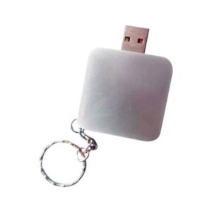 memoria usb metálico cuadrado con argolla merchandising