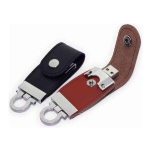 memoria usb modelo leather marrón y negro merchandising