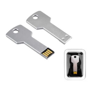 memoria usb modelo llave metálico plateado merchandising