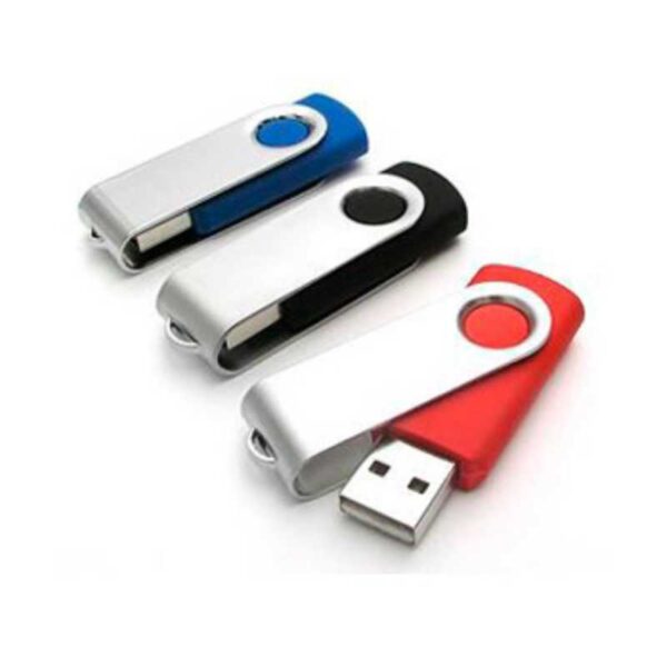 memoria usb azul rojo y negro merchandising