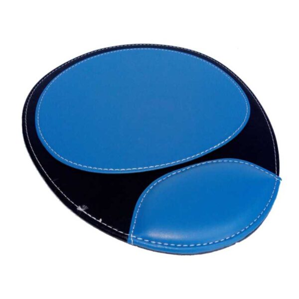 mouse pad de cuerina color azul merchandising