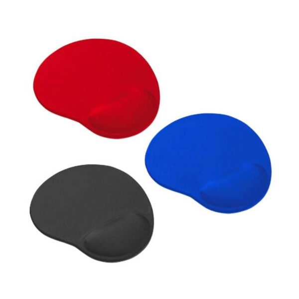 mouse pad silicona rojo negro y azul merchandising