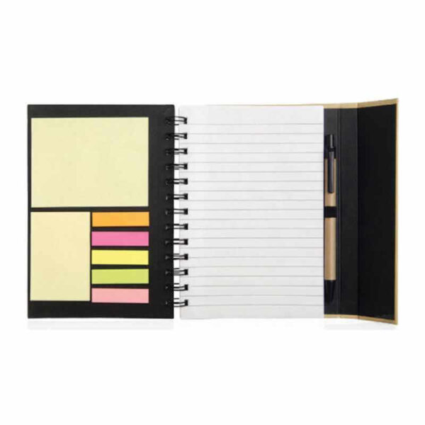 notebook ecológico post it lapicero hojas rayadas merchandising