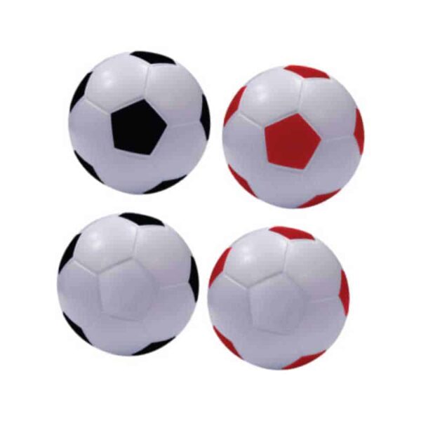 pelota de futbol antiestrés blanco rojo y negro merchandising