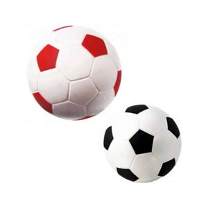 pelota de futbol antiestrés blanco rojo y negro merchandising