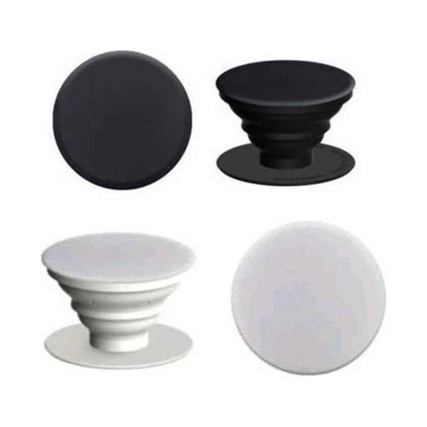 pop socket plástico negro y blanco merchandising