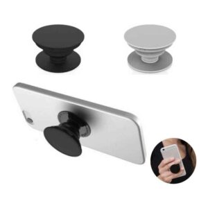 pop socket plástico negro y blanco merchandising