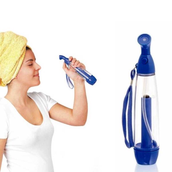 pulverizador de agua plástico azul merchandising