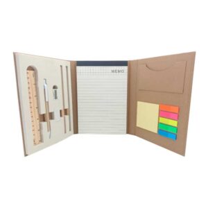 libreta ecológica set de escritorio 3 cuerpos color natural merchandising