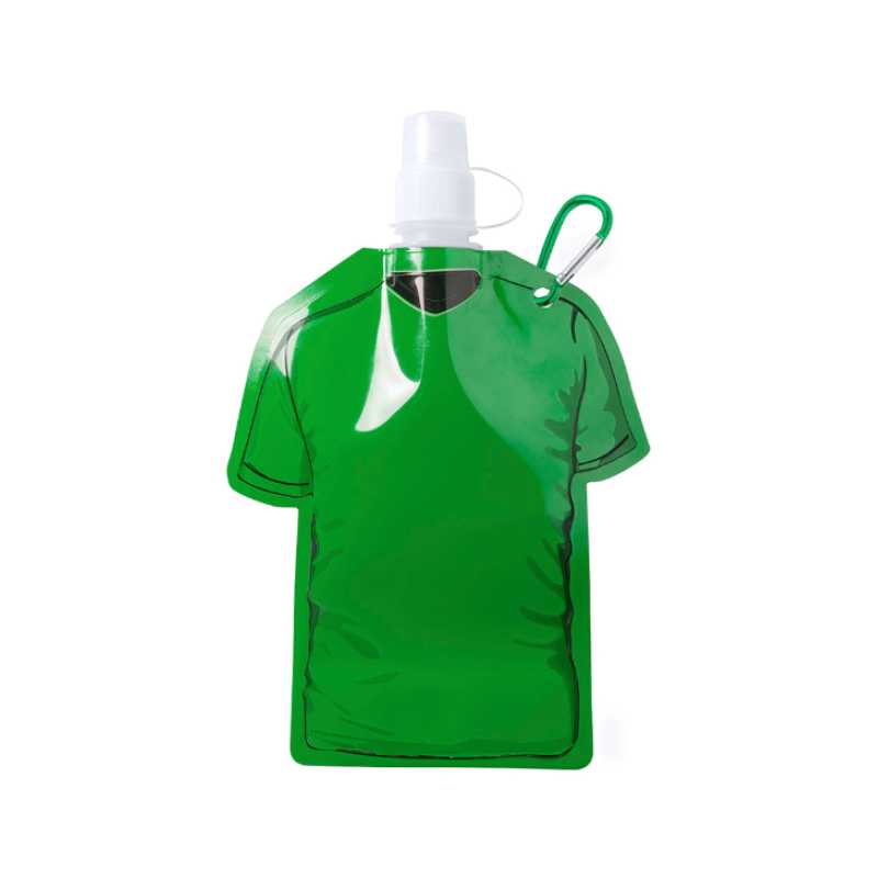 tomatodo flexible camiseta plástico color verde y tapa rosca blanco merchandising