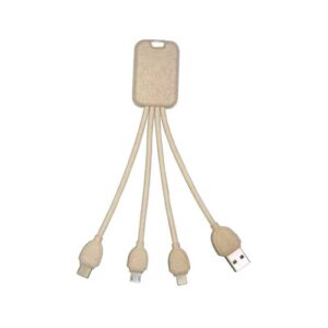 cable multipuerto fibra de trigo color natural merchandising