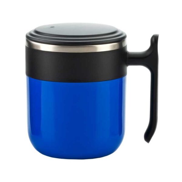 jarro mug de material plástico azul con interior metálico merchandising