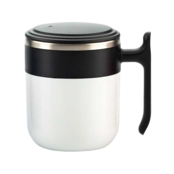 jarro mug de material plástico blanco con interior metálico merchandising