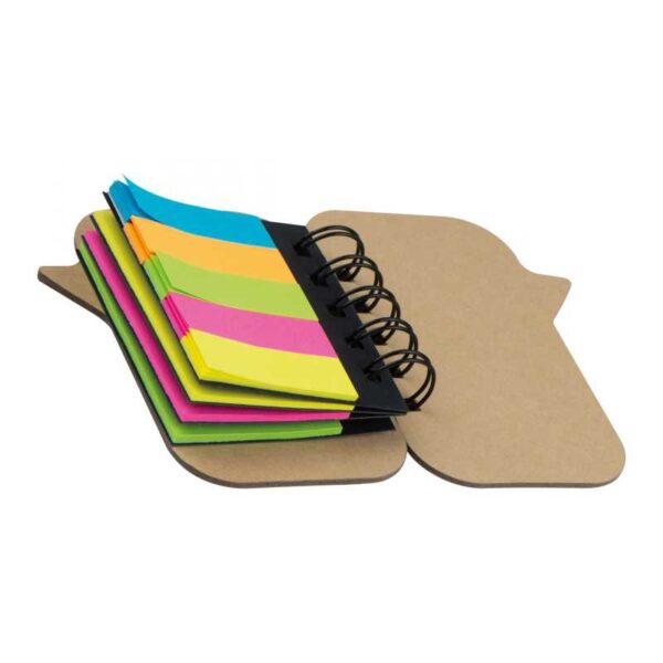 libreta ecológica mensaje con post it color natural merchandising